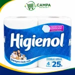Papel Higiénico Higienol Doble Hoja Paquete 4 Rollos 25 M